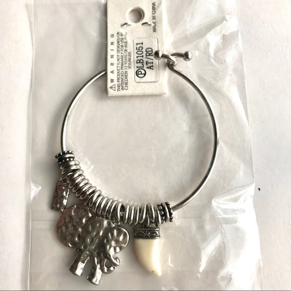 Silver elephant message luck bracelet - Picture 5 of 5